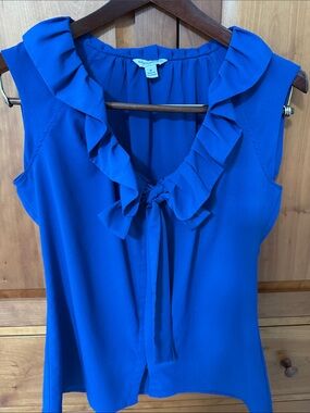 Banana Republic Royal Blue Ruffle Tie-Front Camisole